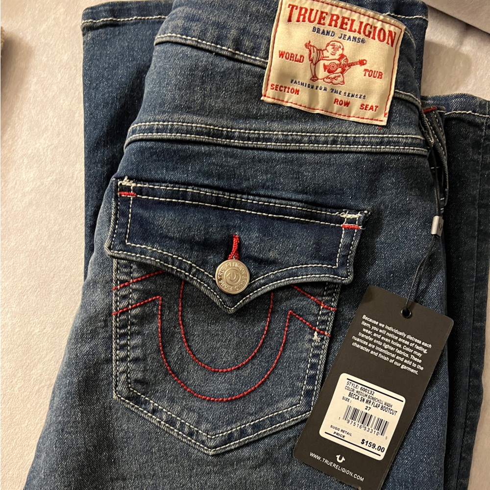 BRAND NEW TRUE RELIGION BECCA Mid Rise Bootcut Jeans